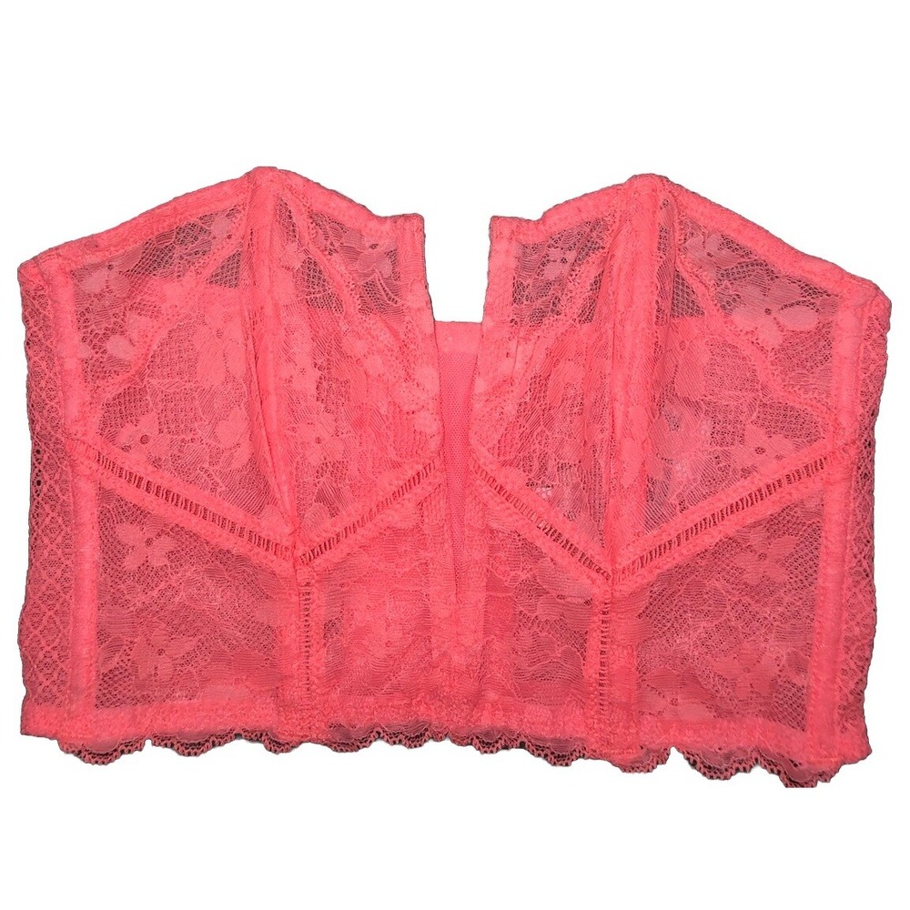 Victoria's Secret Bra XS Coral Pink Dream Angels Longline Bustier Bralette‎ NEW